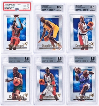 1996/97 Skybox E-X2000 " Credentials PSA/BGS-Graded Near Complete Set (75/80) Featuring Pippen, Ewing, ONeal & More!